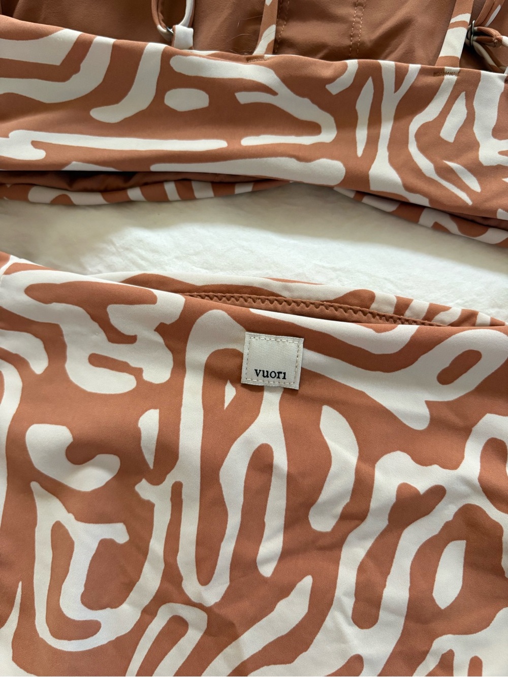 Vuori Dune Cream & Tan Zebra-Print Bandeau Bikini Set - Picture 4 of 4